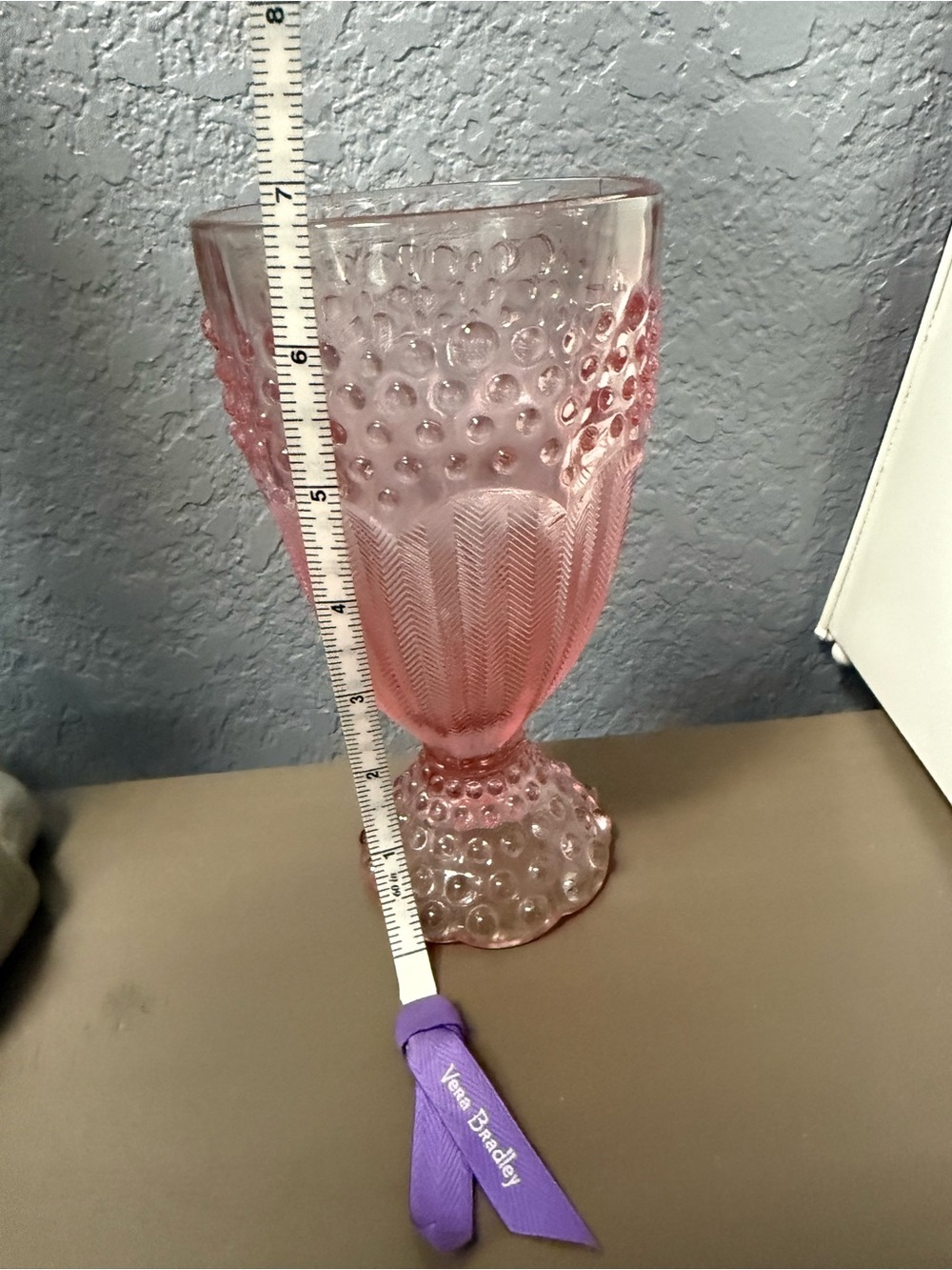 Vintage Pink Glass goblet - Picture 6 of 8
